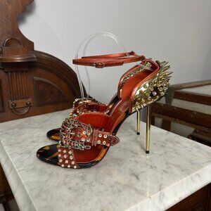 Christian Louboutin Wosandal 100 Metal Heel Strass Sandal size 40